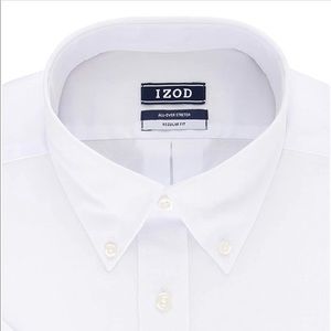 IZOD Men's Regular Fit Short Sleeve Solid Dress Shirt